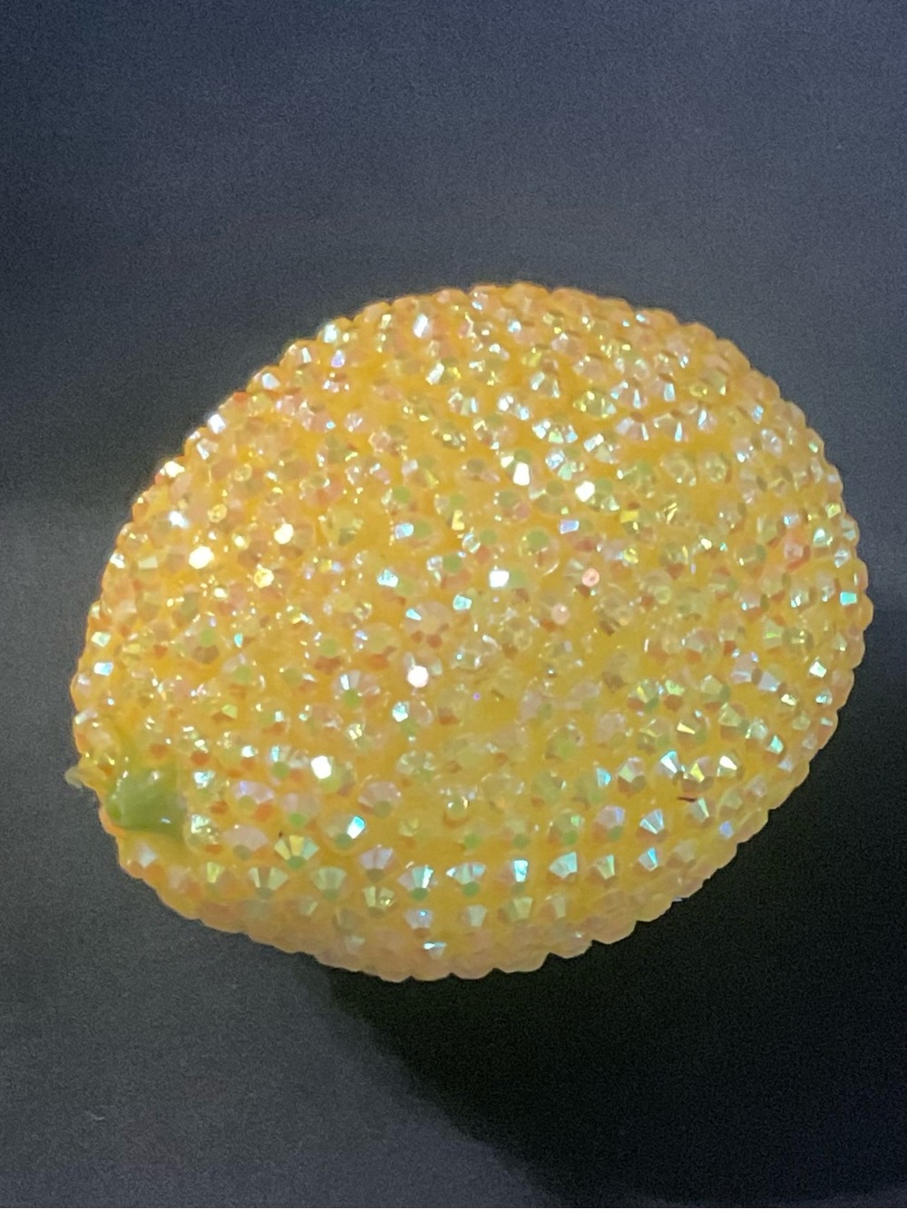 Bedazzled Rhinestone Yellow Lemon Decorative Accent